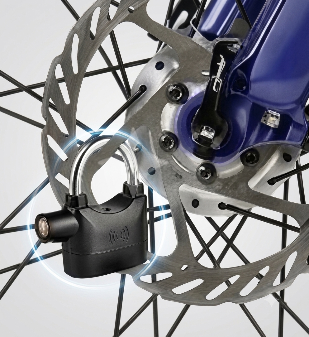 High-Security Waterproof Alarm Lock Siren Padlock for Bike, Scooter & Door Protection