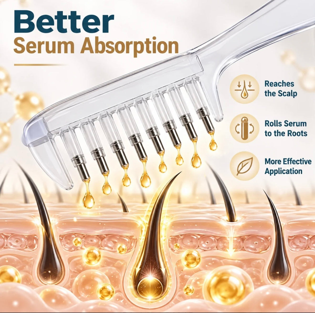 2 in 1 Transparent Hair Oil Applicator Comb