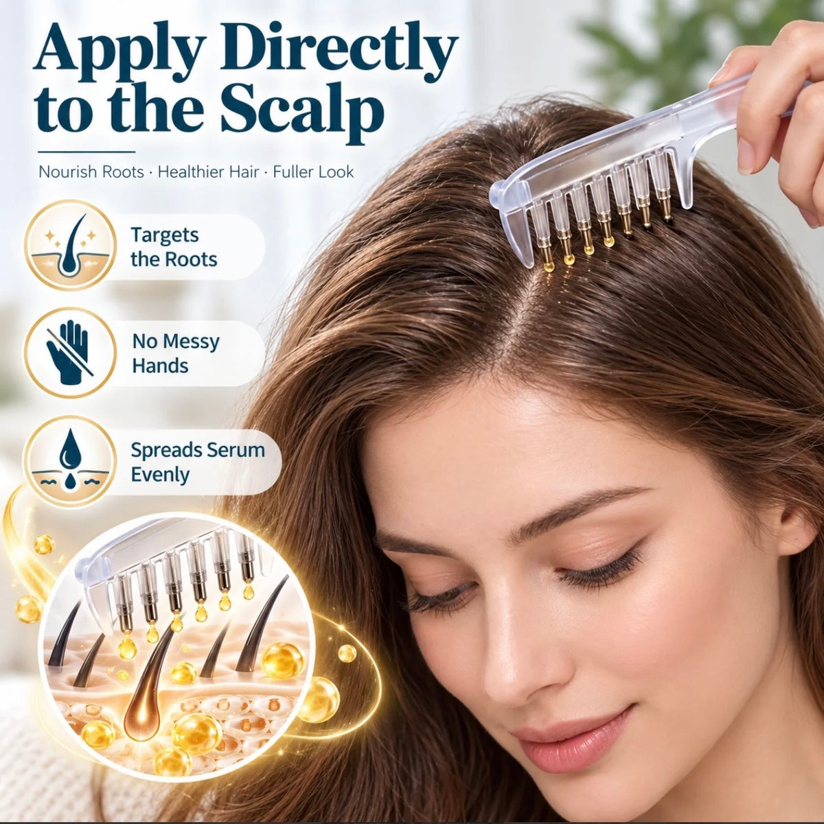 2 in 1 Transparent Hair Oil Applicator Comb