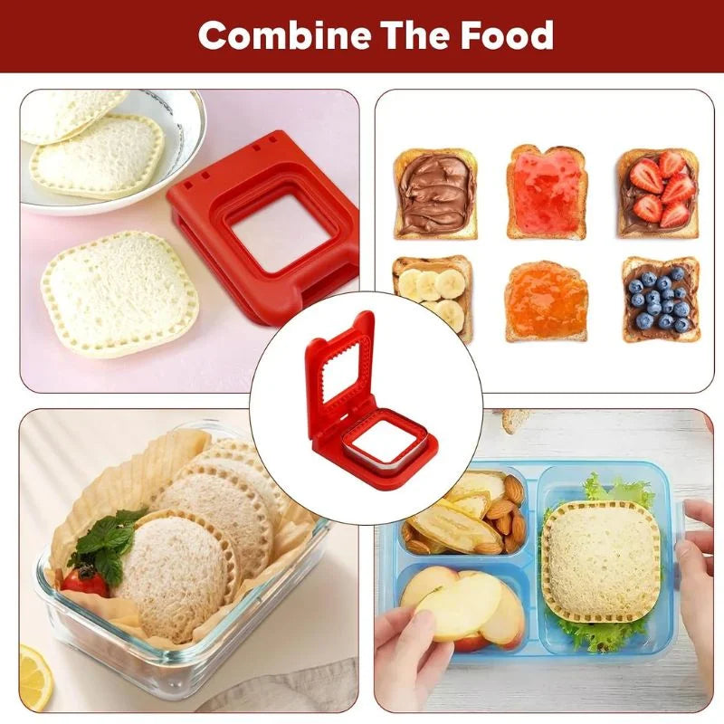 2-in-1 Sandwich Cutter & Sealer | Kids Bread Cutter, Decruster & Uncrustable Sandwich Maker | Random Color