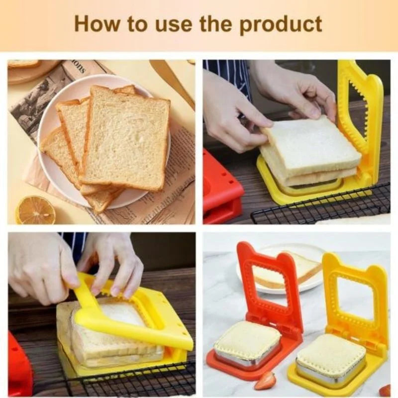 2-in-1 Sandwich Cutter & Sealer | Kids Bread Cutter, Decruster & Uncrustable Sandwich Maker | Random Color