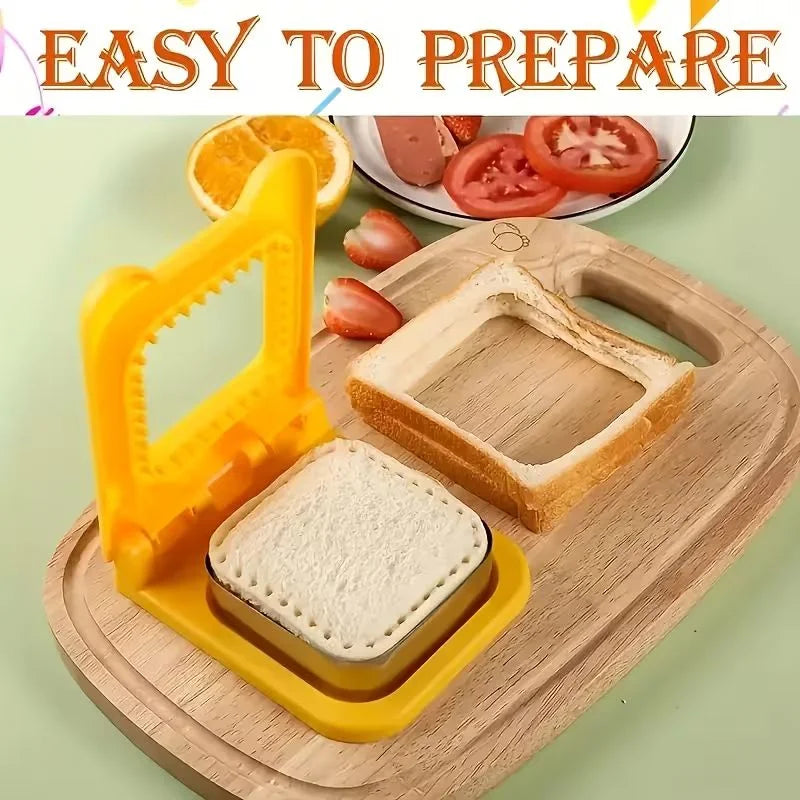 2-in-1 Sandwich Cutter & Sealer | Kids Bread Cutter, Decruster & Uncrustable Sandwich Maker | Random Color